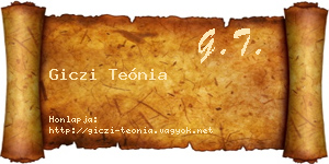 Giczi Teónia névjegykártya